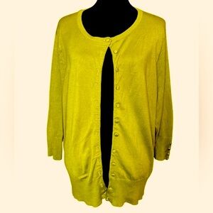 Premise Green Button Down Sweater Cardigan
